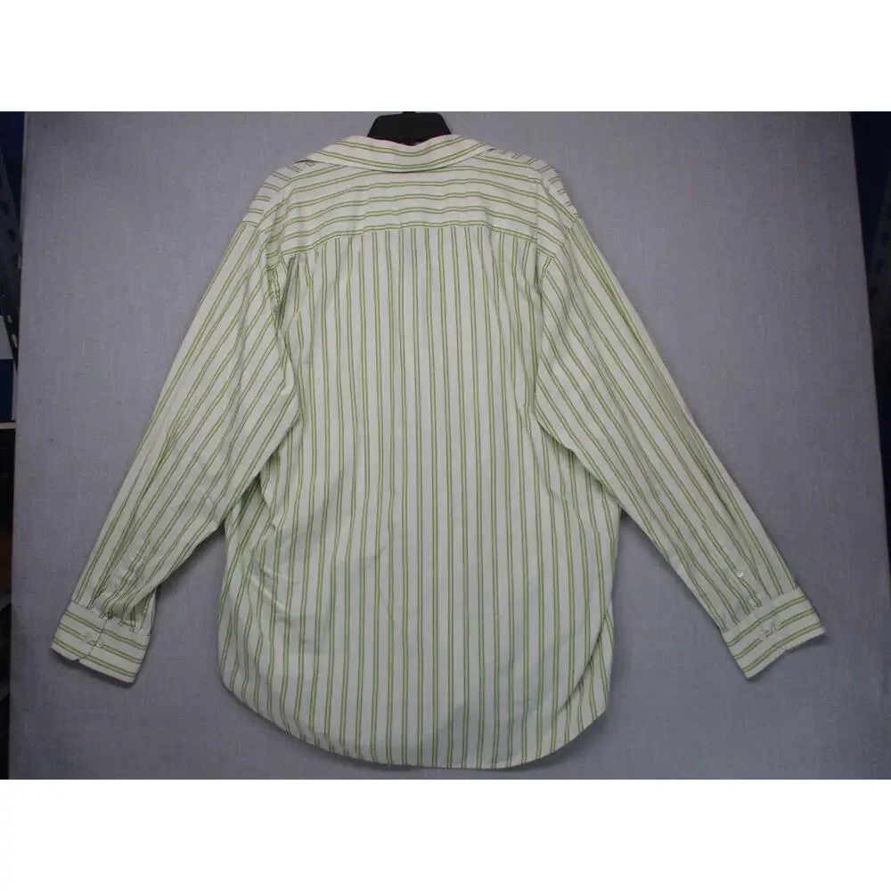 Banana Republic Green Striped Classic Timeless Buttonup Shirt‎ Size 17-17½ XL